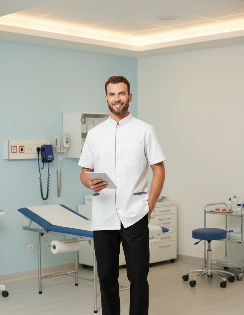 Blouse Médicale Homme Boutons-Pression WK