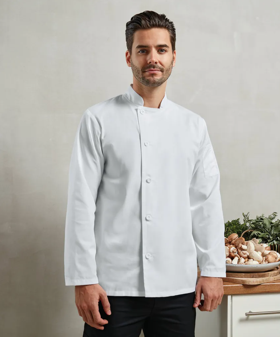 Veste de Cuisine Unisexe Manches Longues & Boutons PREMIER