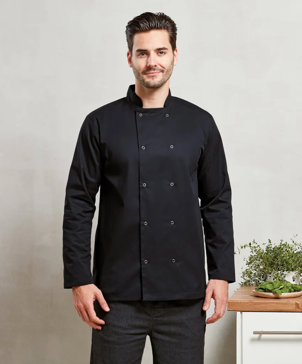 Veste de Cuisine Unisexe Manches Longues & Pressions PREMIER