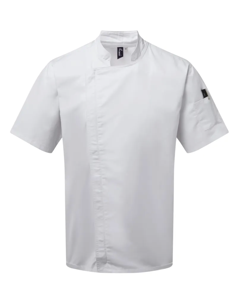 Veste de Cuisine Homme Manches Courtes Denim & Zip PREMIER