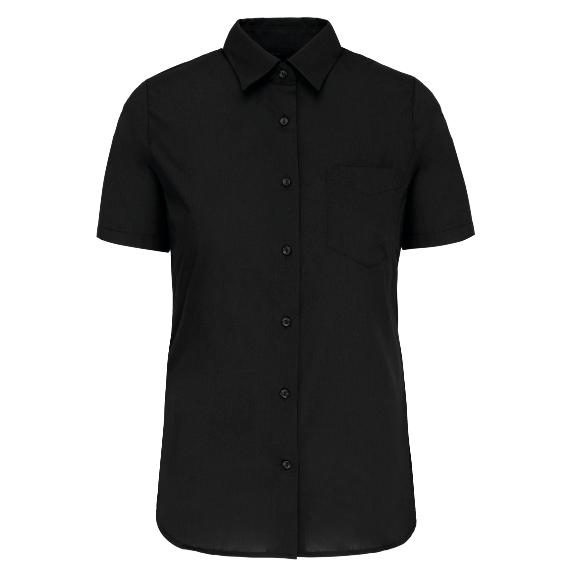 Chemise Service Femme Noire Manches Courtes KARIBAN | Tenues Pro