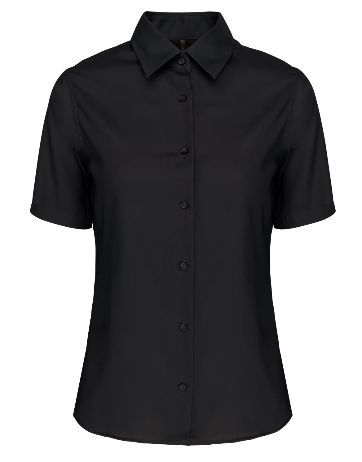 Chemise Service Femme Noire Sans Repassage Manches Courtes KARIBAN | Tenues Pro