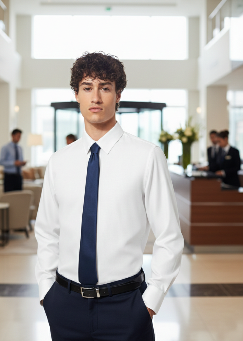 Chemise de Service Homme Manches Longues Sans Repassage KARIBAN
