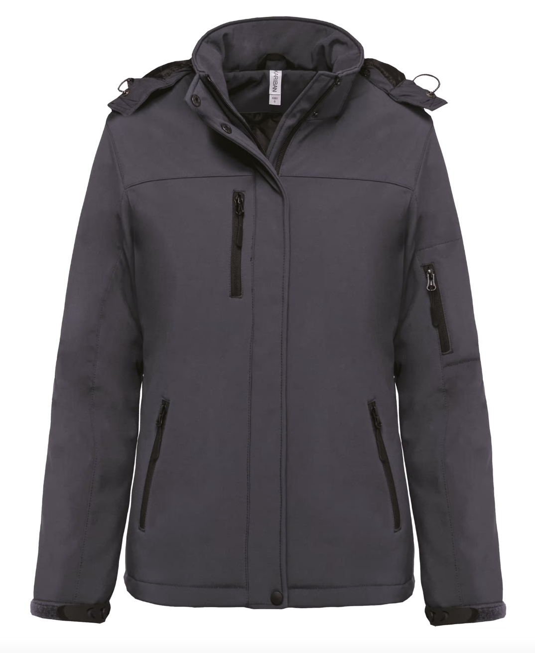 Parka Softshell Femme GRIS FONCE Doublee KARIBAN | Tenues Pro