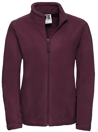 Polaire Femme BORDEAUX 100% Polyester avec Zip RUSSELL | Tenues Pro