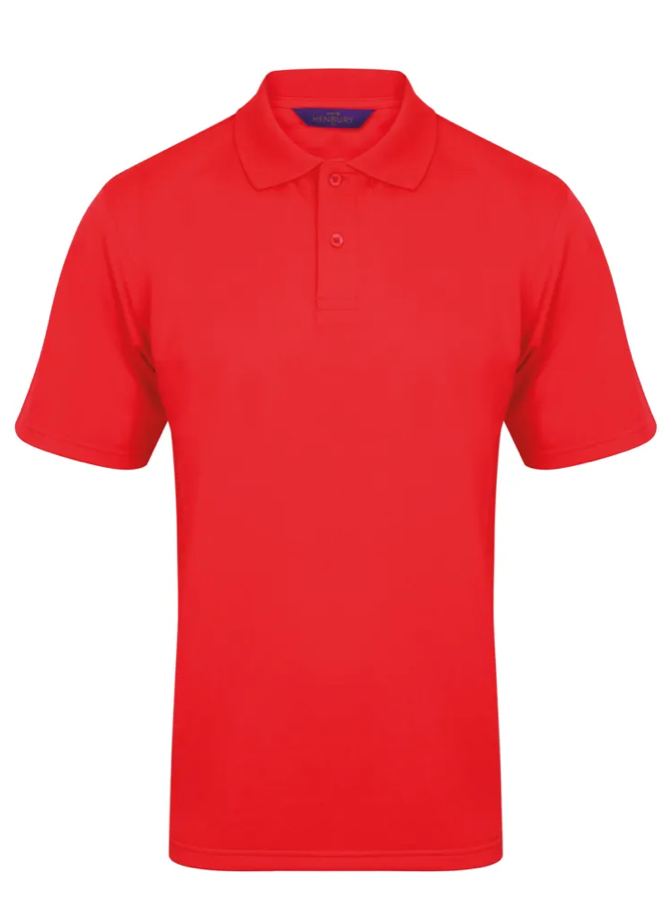 Polo Rouge Manches Courtes Homme 100% Polyester Piqué HENBURY | Tenues Pro
