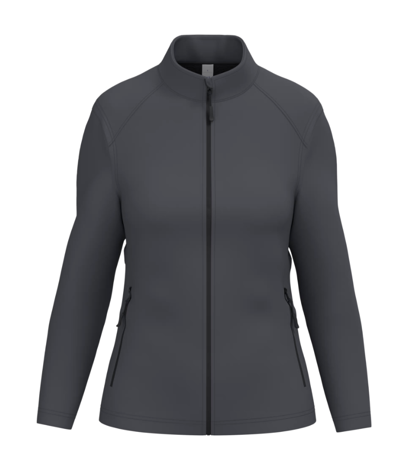 Softshell Manches Longues Femme GRIS FONCE 2 Couches IDEAL BASIC BRAND | Tenues Pro