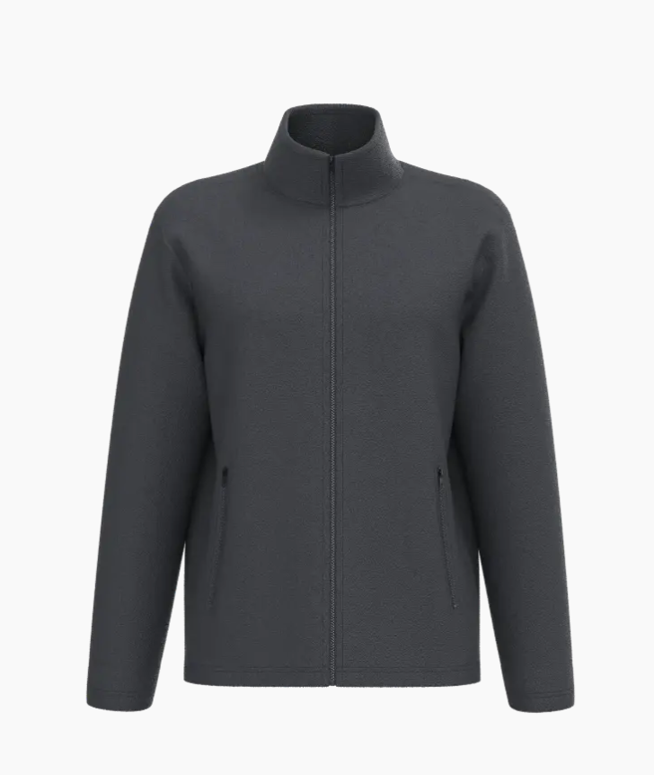 Veste Polaire Unisexe GRIS FONCE avec Zip IDEAL BASIC BRAND | Tenues Pro
