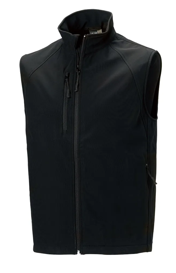 Veste Softshell Sans Manches Homme NOIR Premium RUSSELL | Tenues Pro