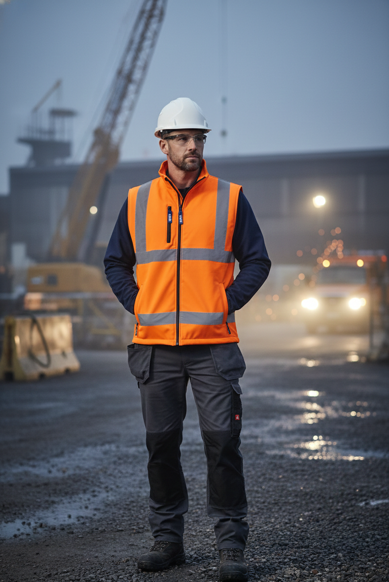 Bodywarmer Softshell de Travail Haute Visibilité Homme YOKO