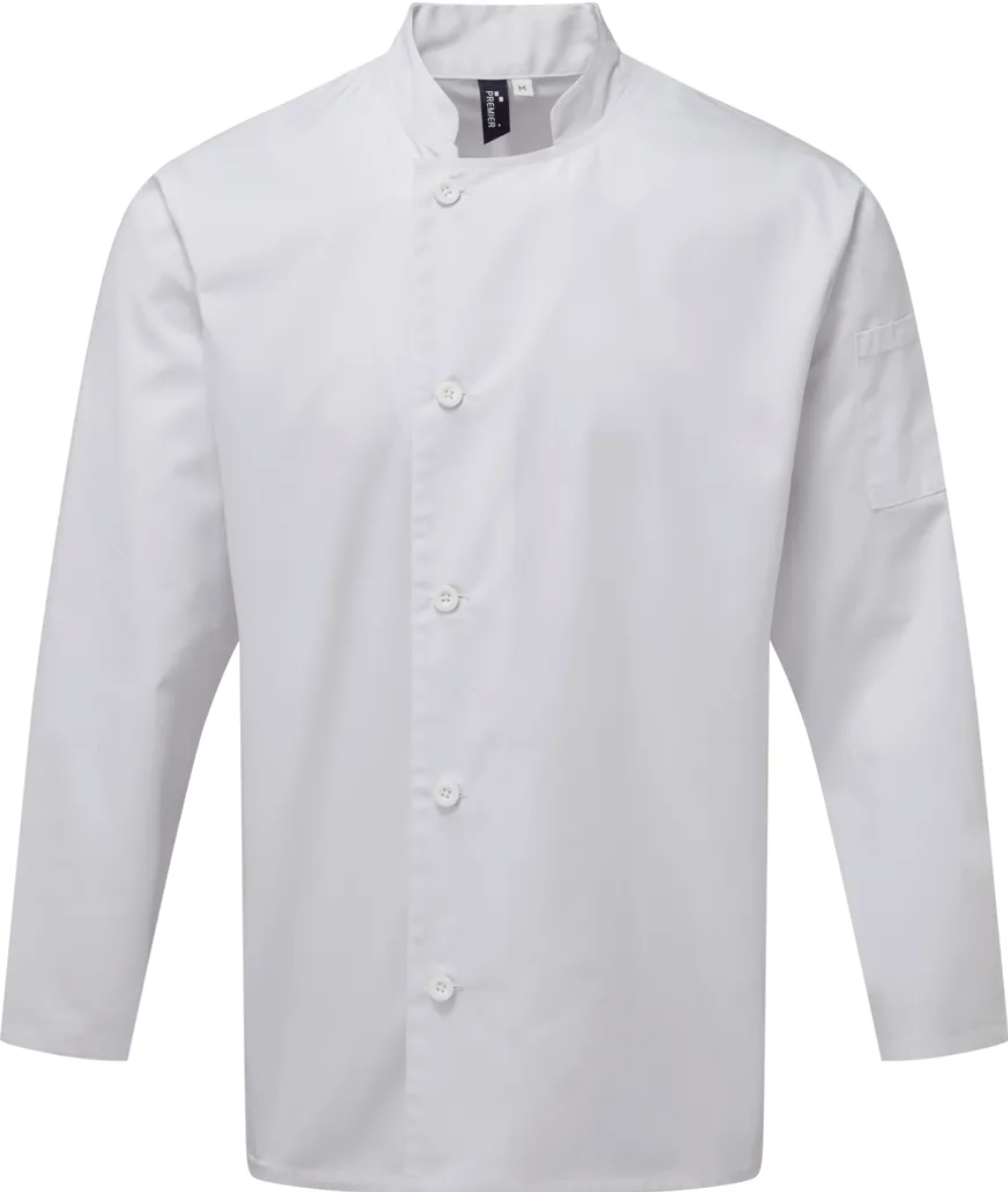 Veste de Cuisine Unisexe Manches Longues & Boutons PREMIER