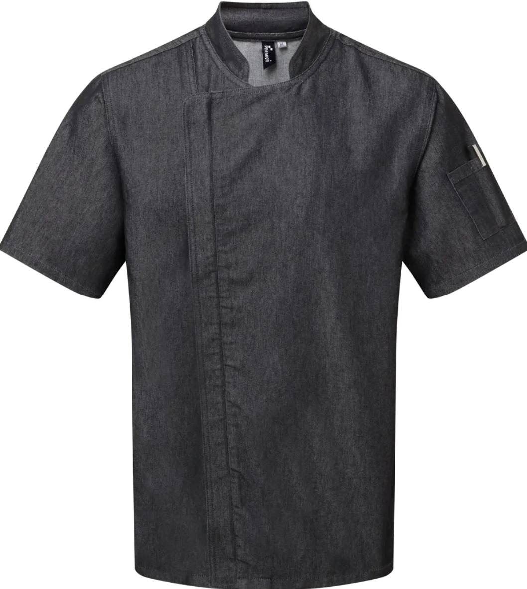 Veste de Cuisine Homme Manches Courtes Denim & Zip PREMIER