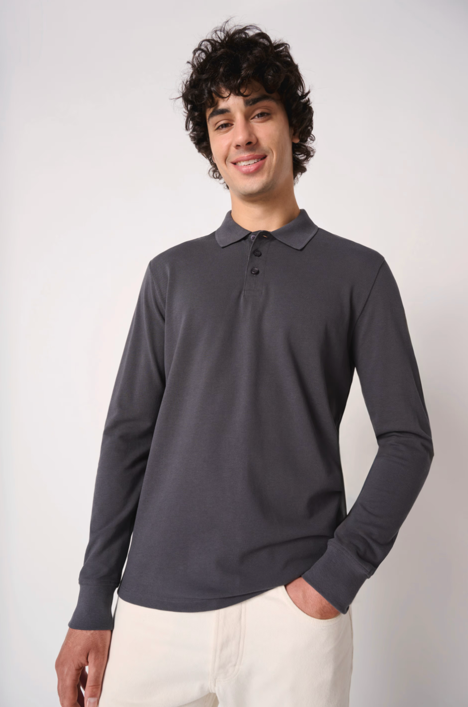 Polo Manches Longues Homme 100% Coton Piqué IDEAL BASIC BRAND