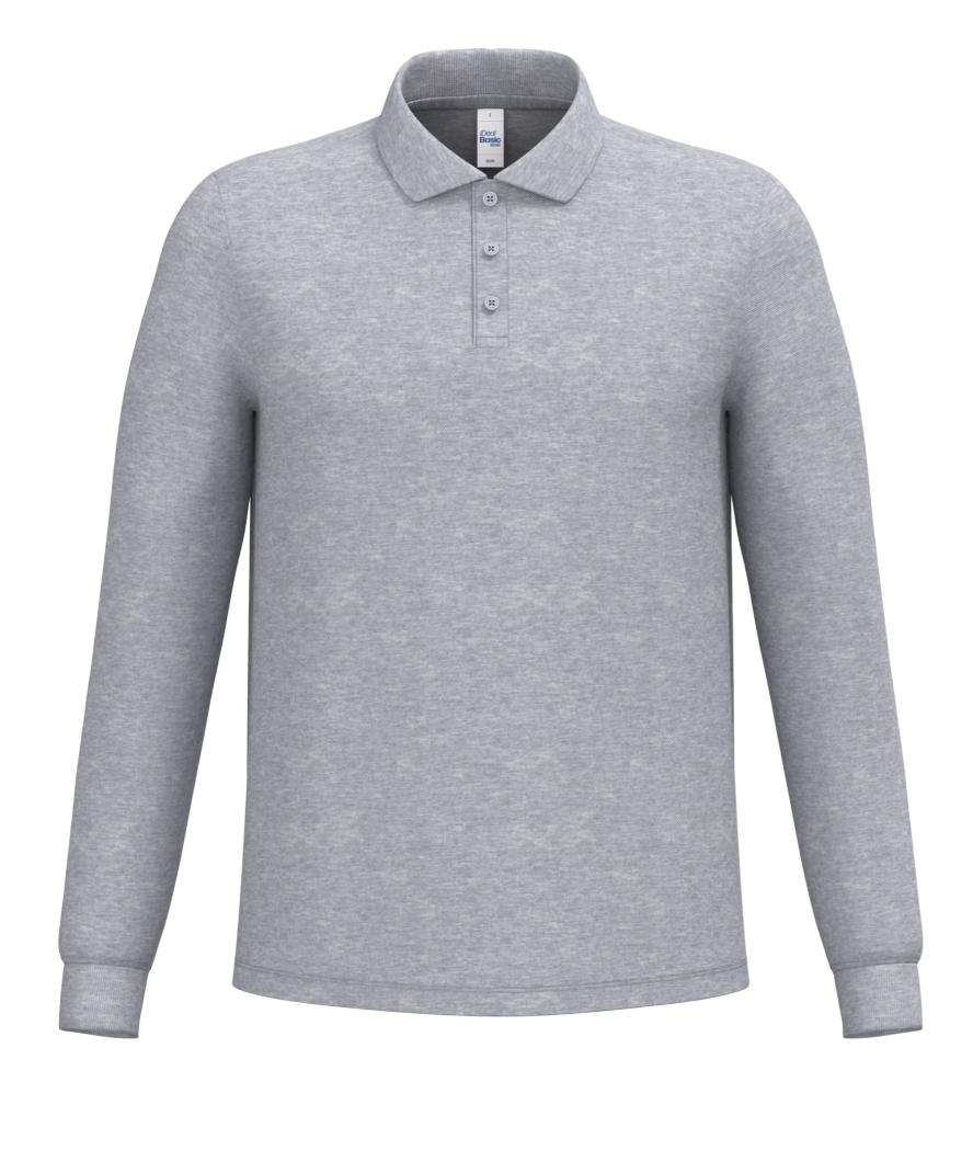 Polo Manches Longues Homme 100% Coton Piqué IDEAL BASIC BRAND