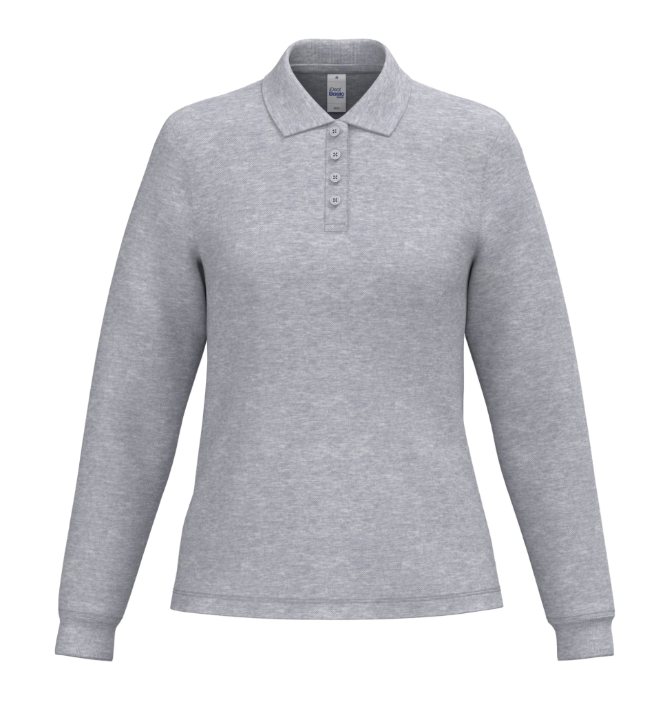 Polo Manches Longues Femme 100% Coton Piqué IDEAL BASIC BRAND