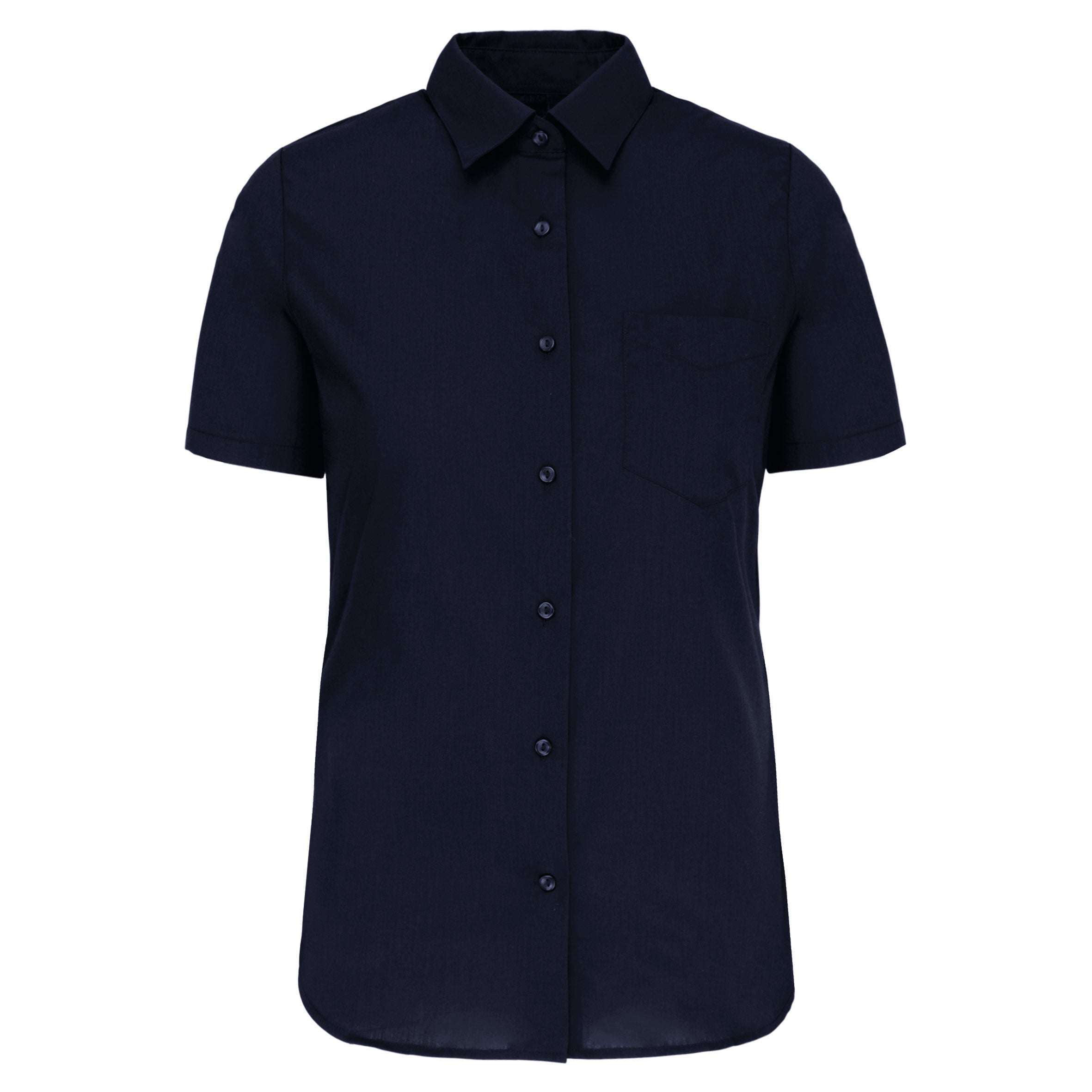 Chemise Service Femme Bleu Navy Manches Courtes KARIBAN | Tenues Pro