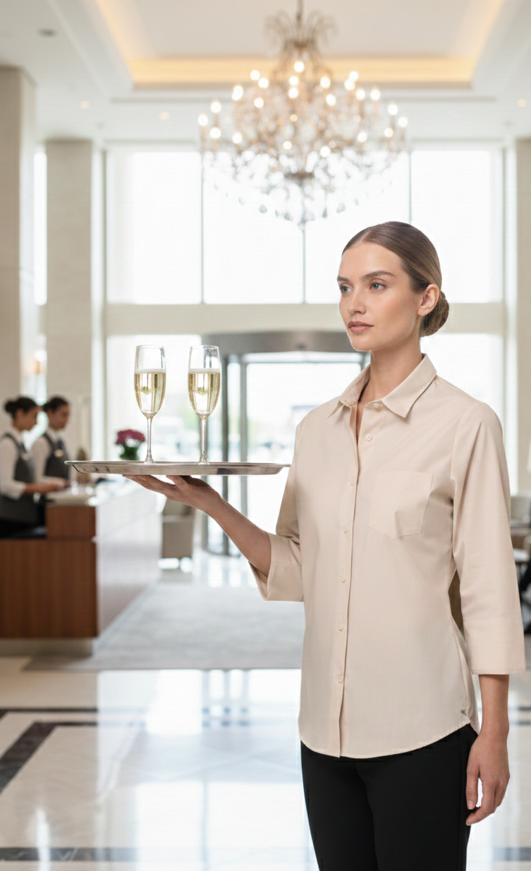 Chemise de Service Femme Manches 3/4 Polycoton KARIBAN