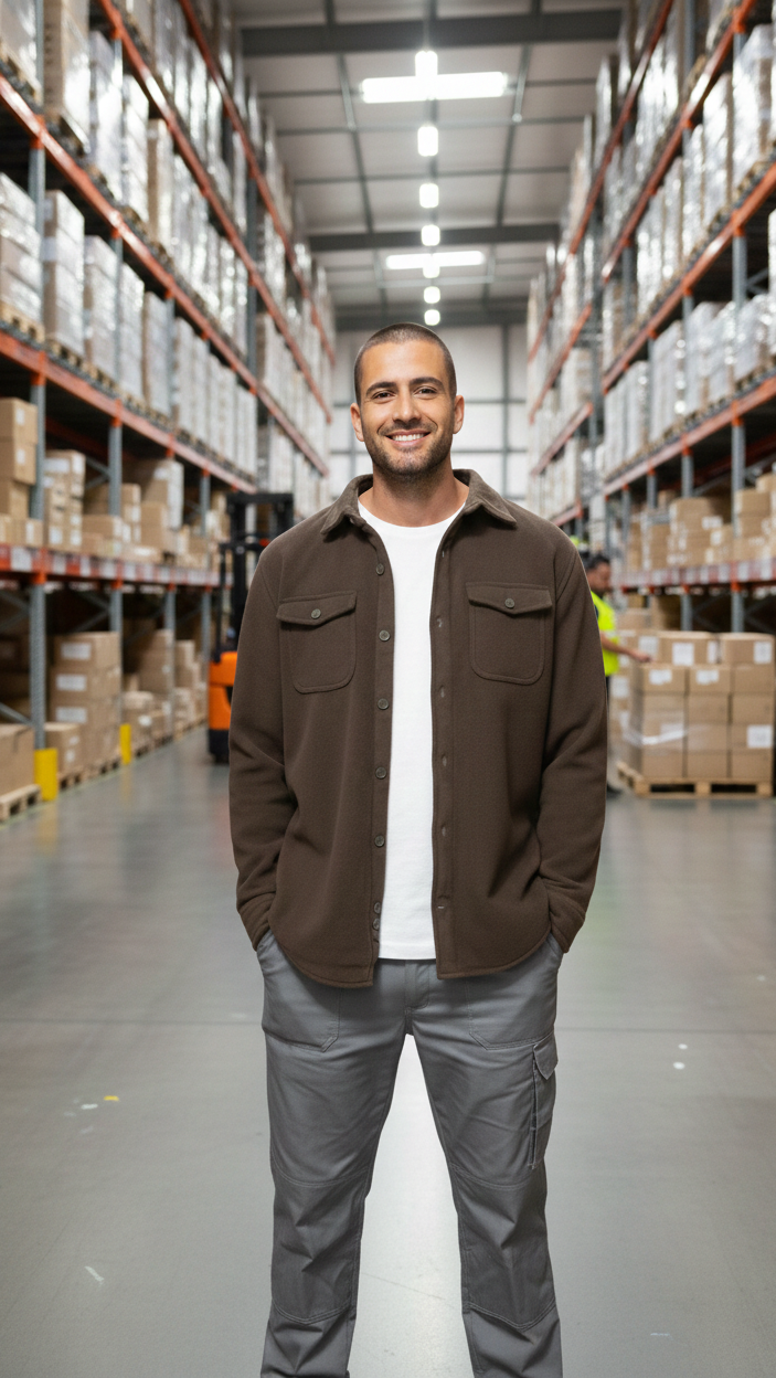 Chemise de Travail Homme Polaire Doublée Sherpa KARIBAN