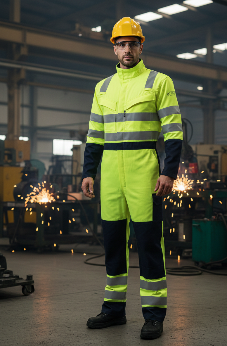 Combinaison de Travail Haute Visibilité Anti-Feu Homme Ignifuge et Anti-Statique THOR-COVERGUARD