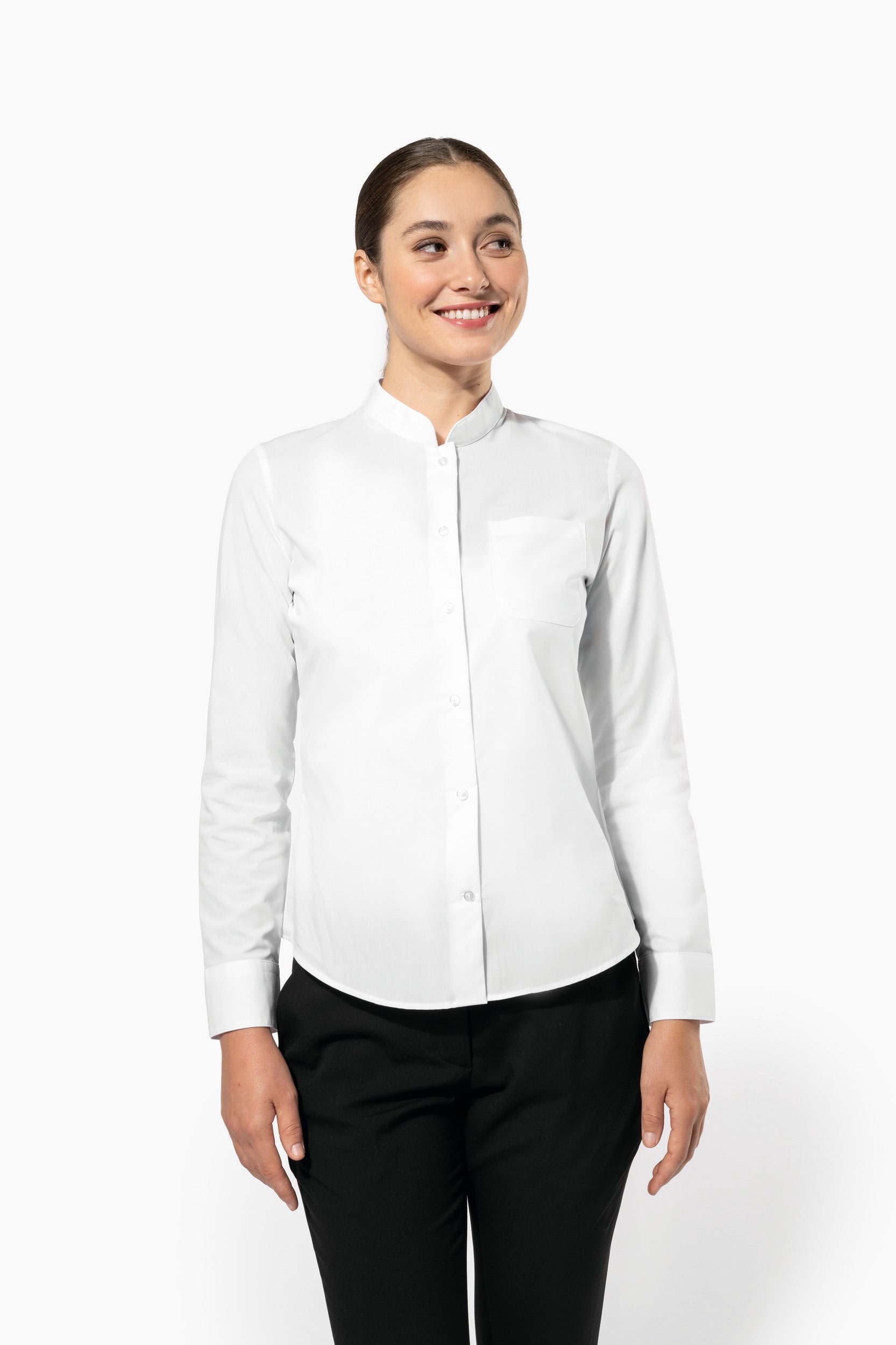 Chemise de Service Femme Manches Longues Col Mao KARIBAN