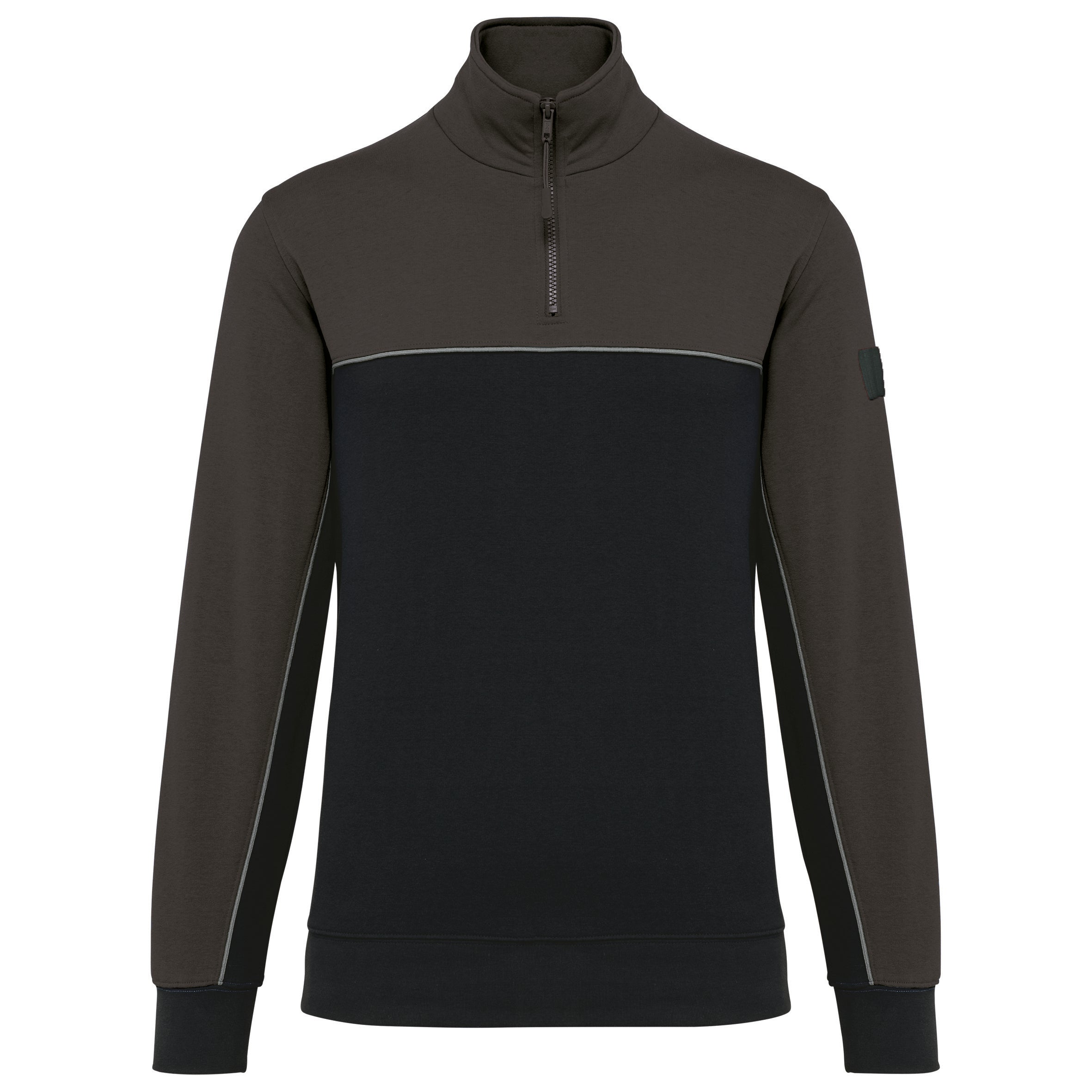 Sweat Sans Capuche de Travail Unisexe Col Zippé WK