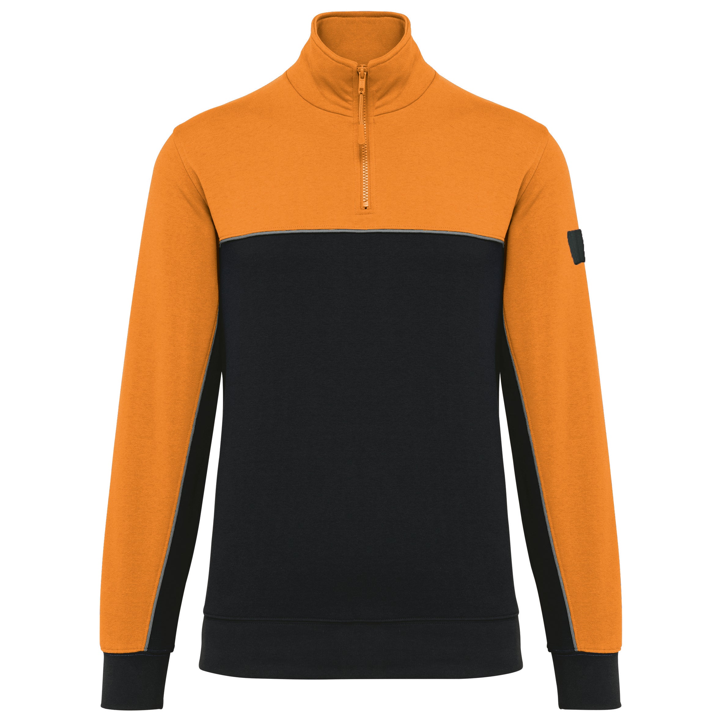 Sweat Sans Capuche de Travail Unisexe Col Zippé WK