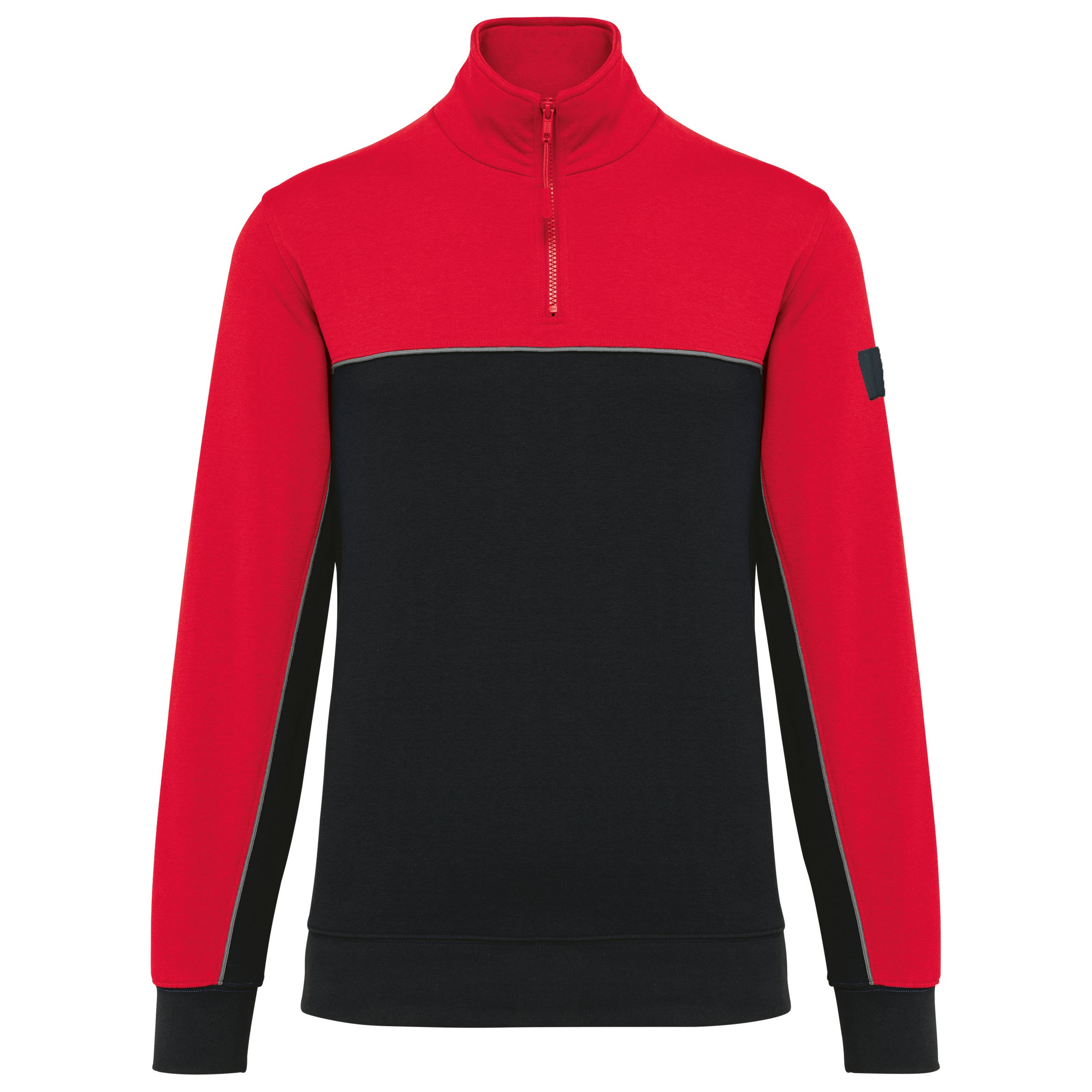 Sweat Sans Capuche de Travail Unisexe Col Zippé WK