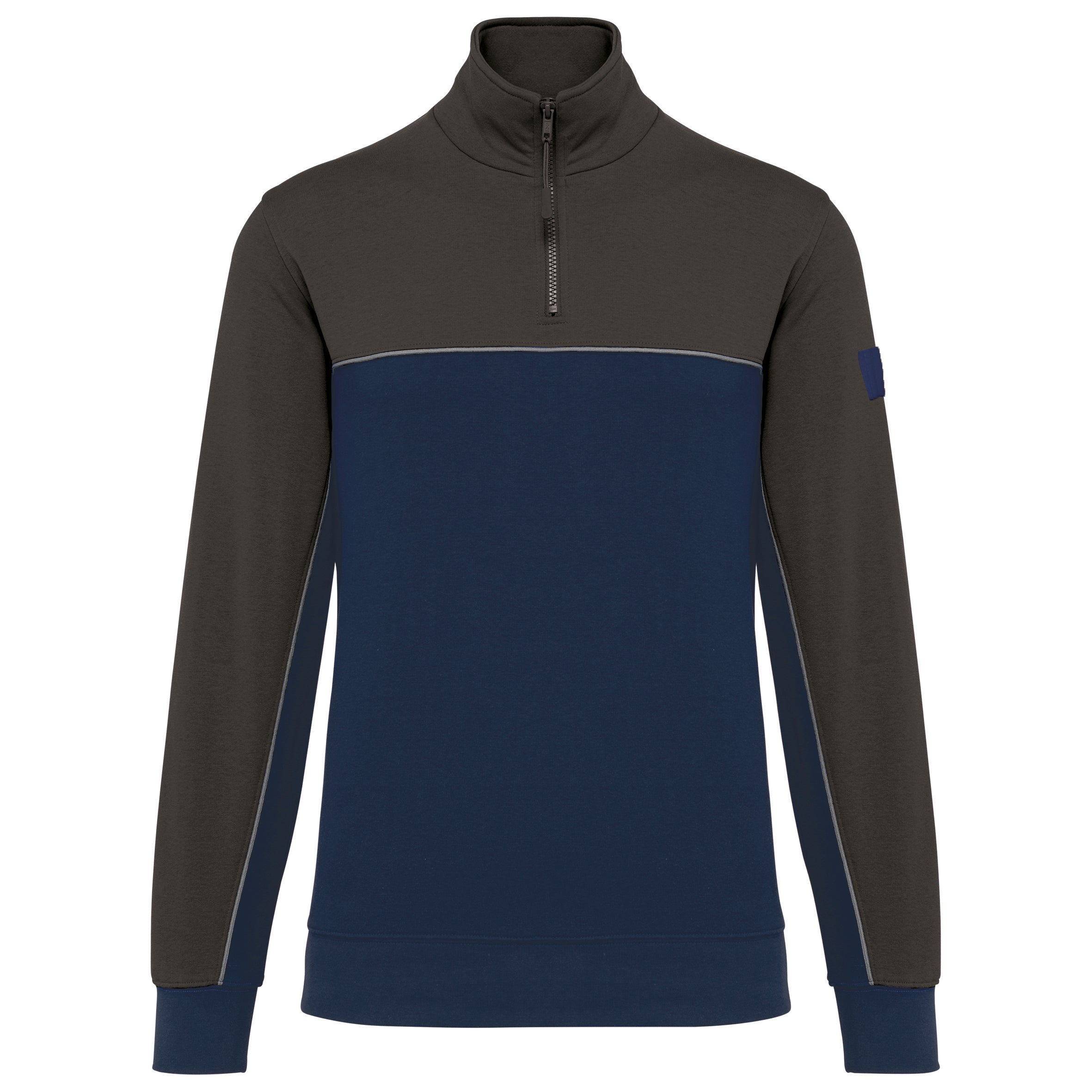 Sweat Sans Capuche de Travail Unisexe Col Zippé WK