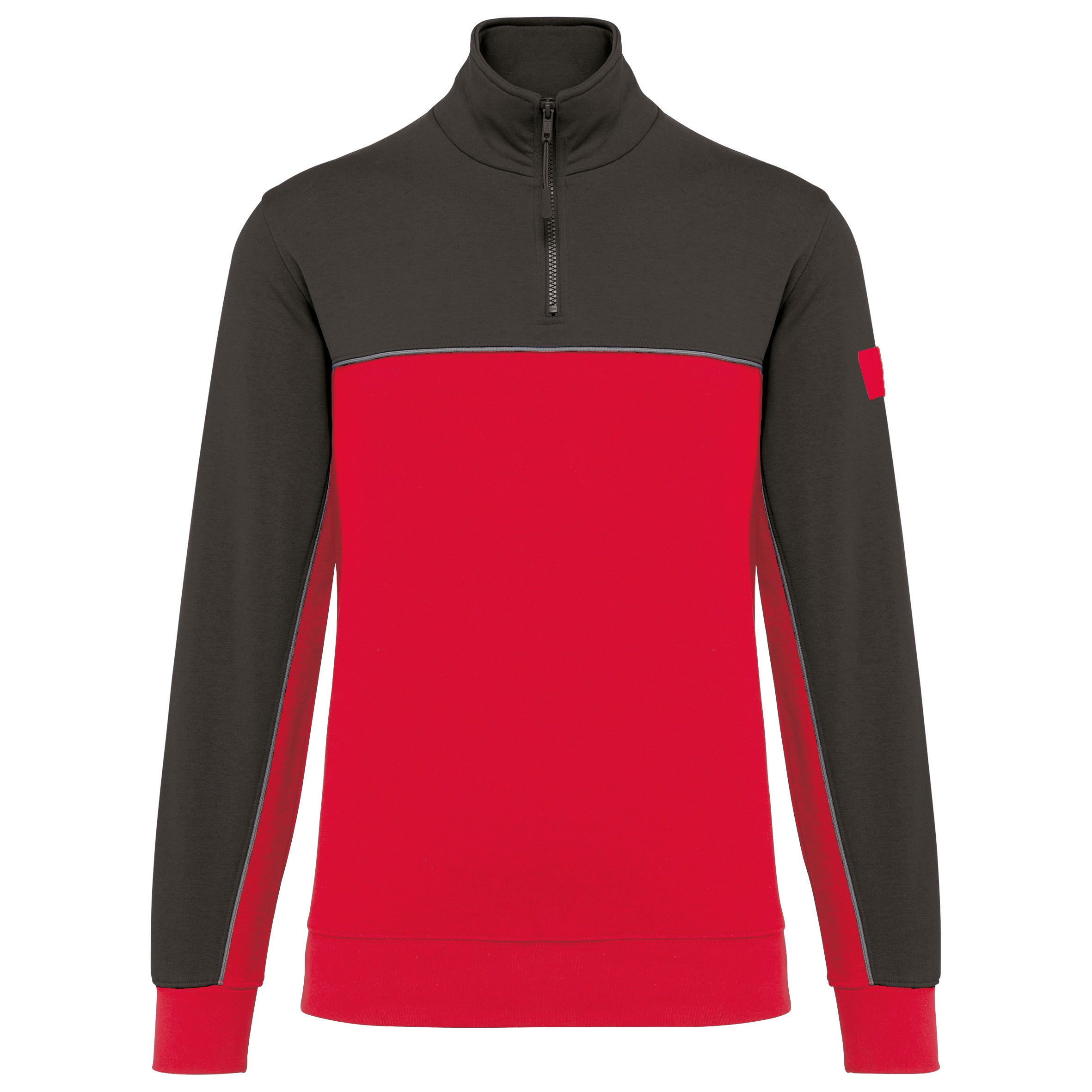 Sweat Sans Capuche de Travail Unisexe Col Zippé WK