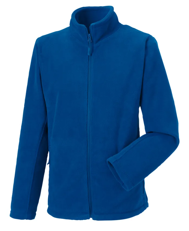 Polaire Homme BLEU 100% Polyester avec Zip RUSSELL | Tenues Pro