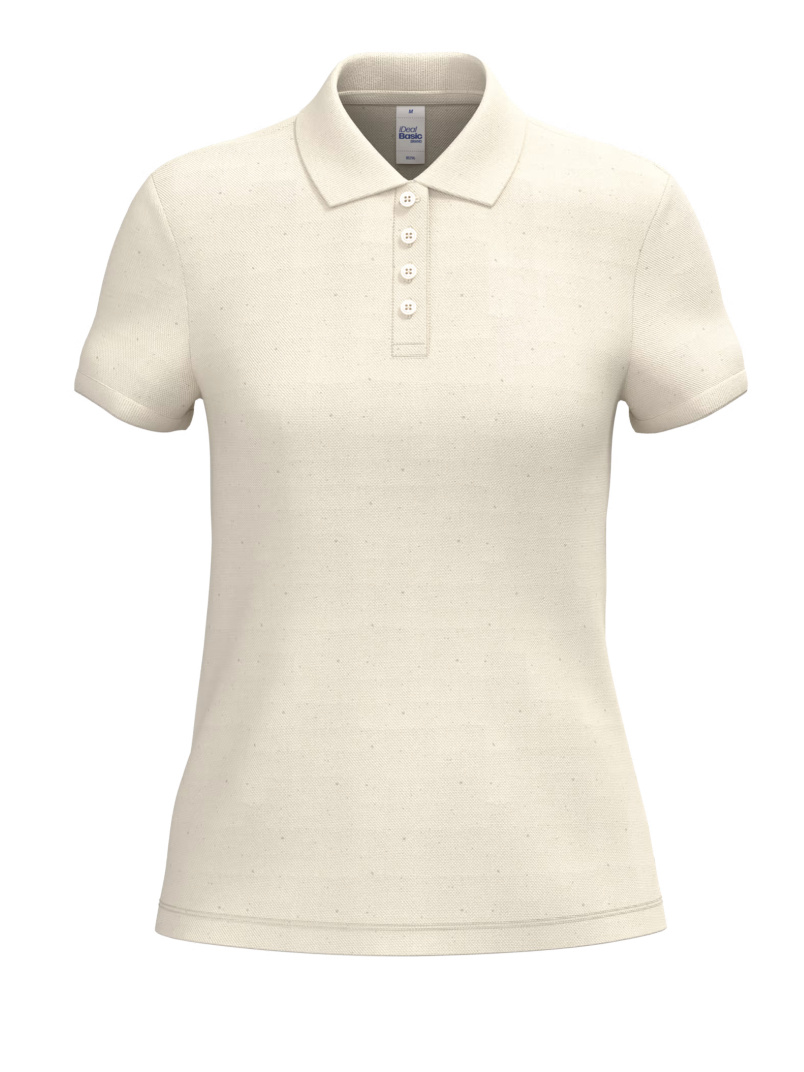 Polo Beige Manches Courtes Femme 100% Coton Piqué IDEAL BASIC BRAND | Tenues Pro