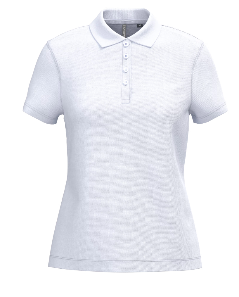 Polo Blanc Manches Courtes Femme 100% Coton KARIBAN | Tenues Pro