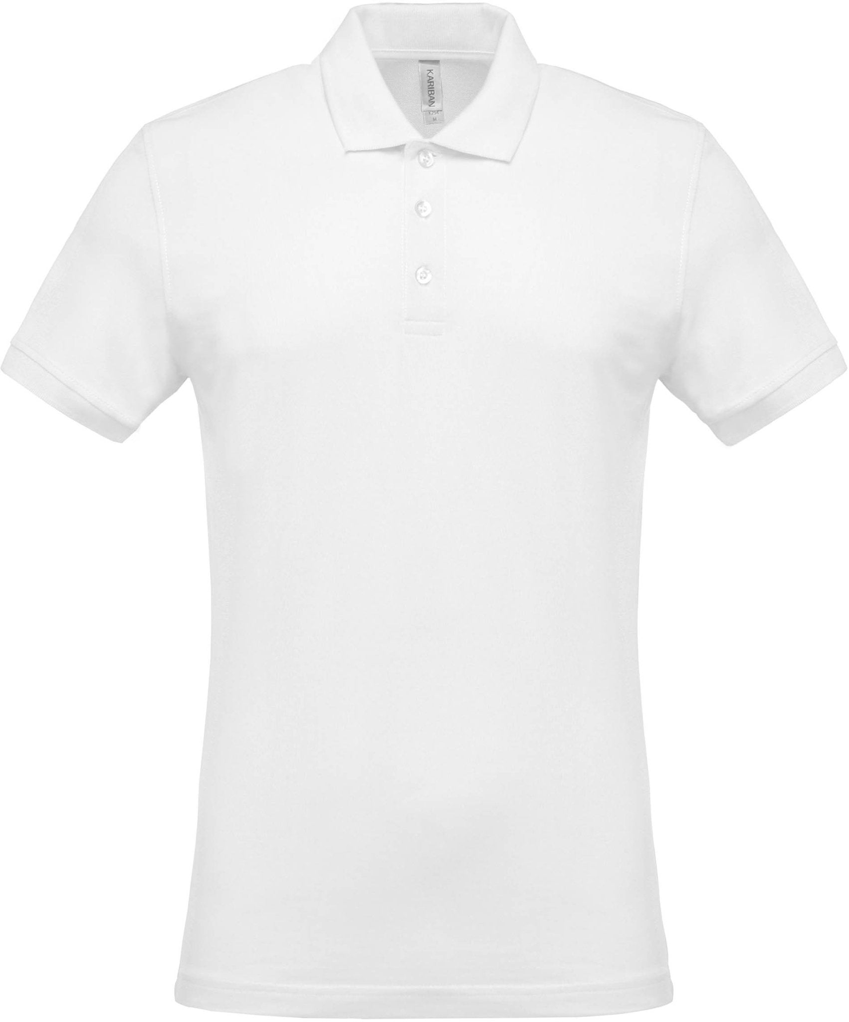 Polo Blanc Manches Courtes Homme 100% Coton Piqué KARIBAN | Tenues Pro