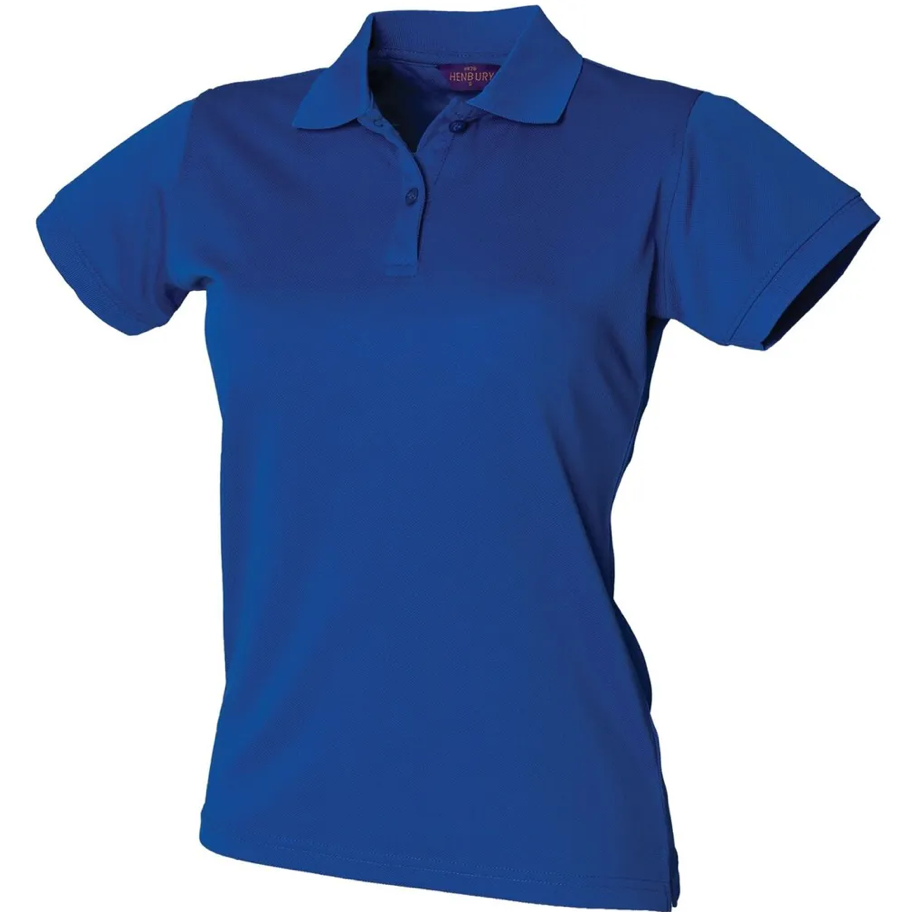 Polo Bleu Femme 100% Polyester Piqué HENBURY | Tenues Pro