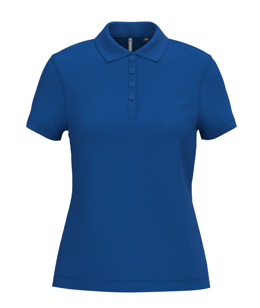 Polo Bleu Manches Courtes Femme 100% Coton KARIBAN | Tenues Pro