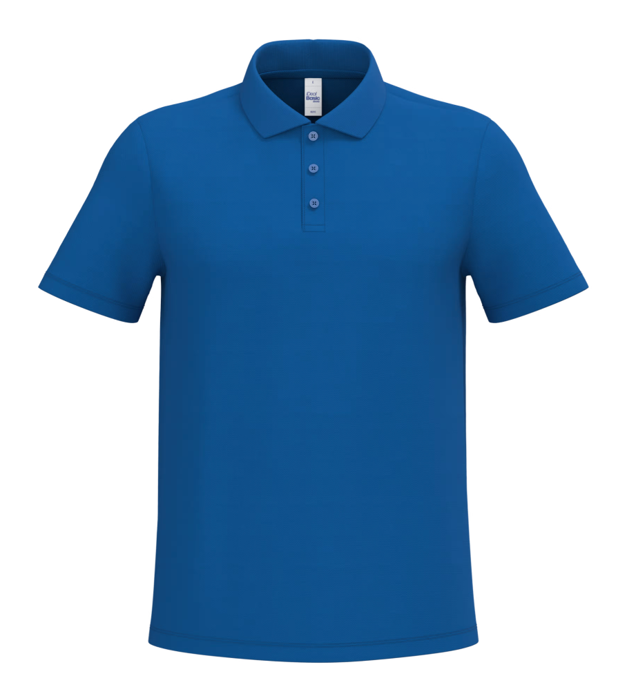 Polo Bleu Manches Courtes Homme 100% Coton Piqué IDEAL BASIC BRAND | Tenues Pro
