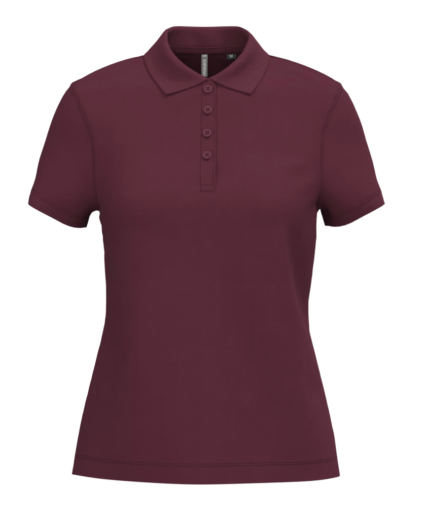 Polo Bordeaux Manches Courtes Femme 100% Coton KARIBAN | Tenues Pro