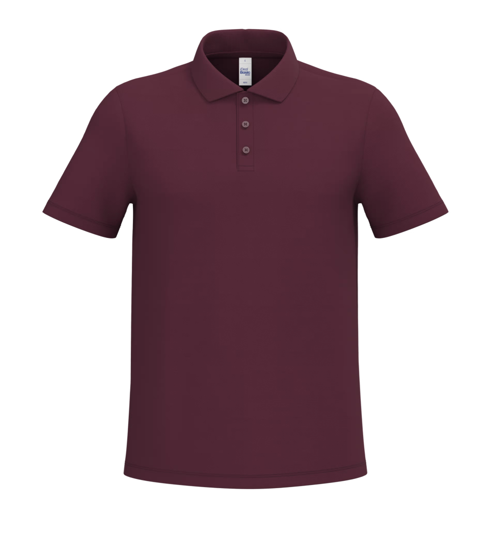 Polo Bordeaux Manches Courtes Homme 100% Coton Piqué IDEAL BASIC BRAND | Tenues Pro