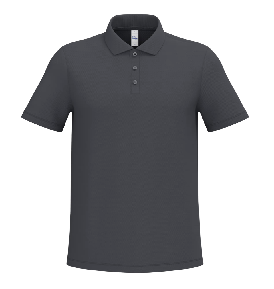 Polo Gris Foncé Manches Courtes Homme 100% Coton Piqué IDEAL BASIC BRAND | Tenues Pro