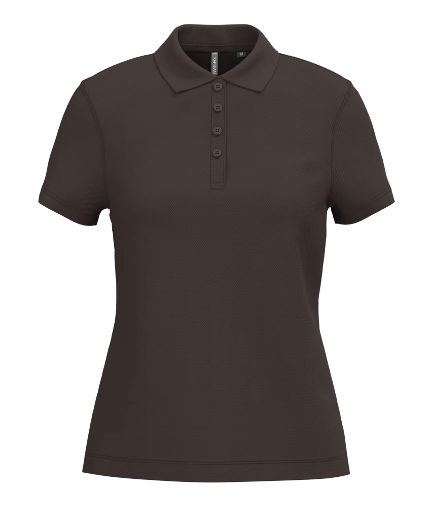 Polo Marron Manches Courtes Femme 100% Coton KARIBAN | Tenues Pro