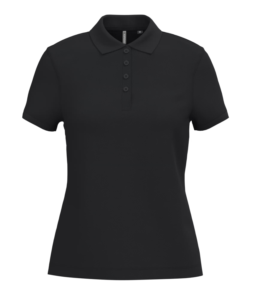 Polo Noir Manches Courtes Femme 100% Coton KARIBAN | Tenues Pro