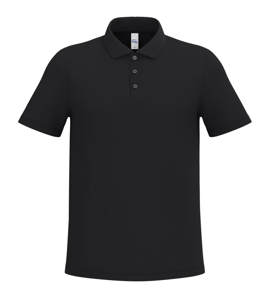 Polo Noir Manches Courtes Homme 100% Coton Piqué IDEAL BASIC BRAND | Tenues Pro