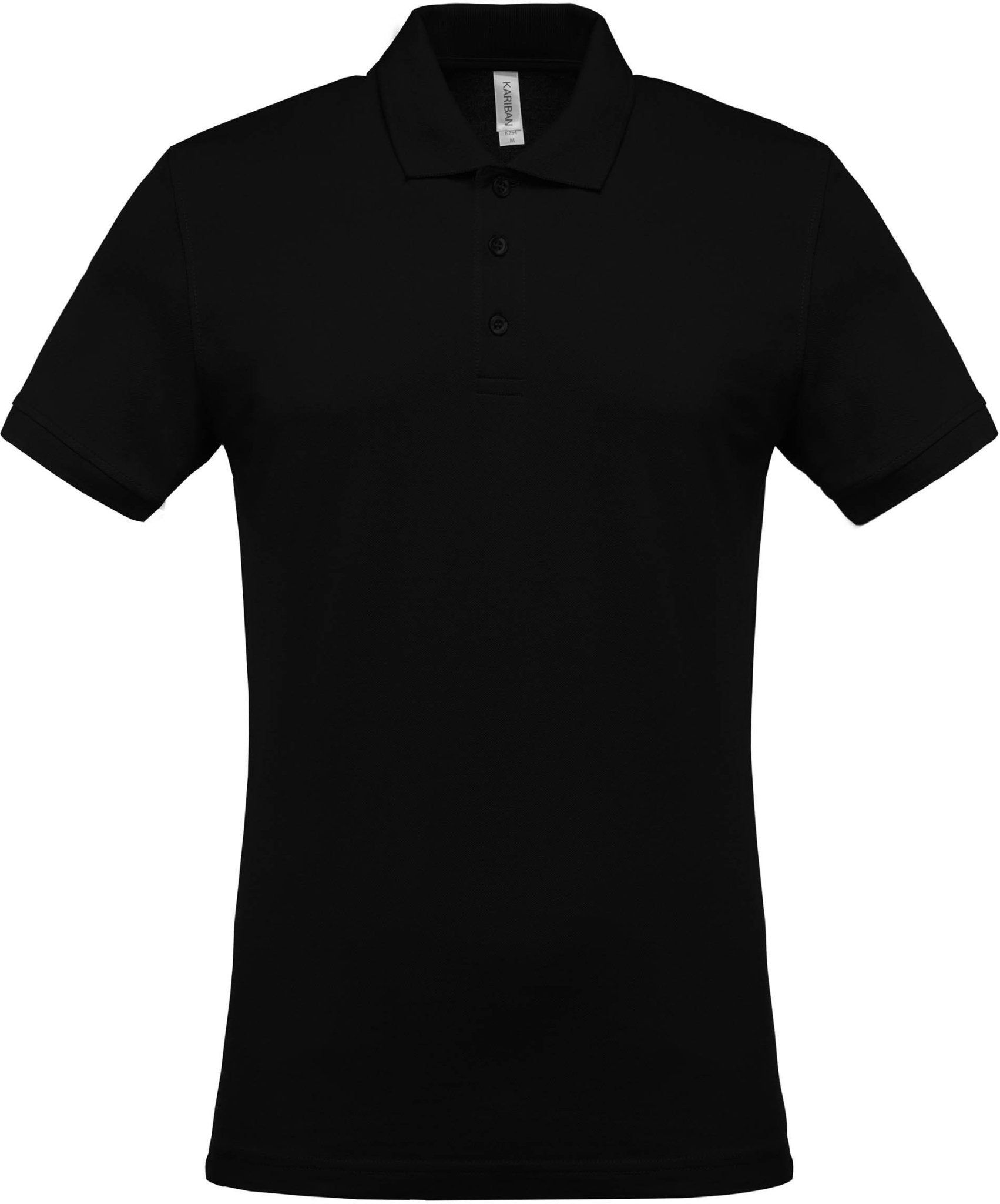 Polo Noir Manches Courtes Homme 100% Coton Piqué KARIBAN | Tenues Pro