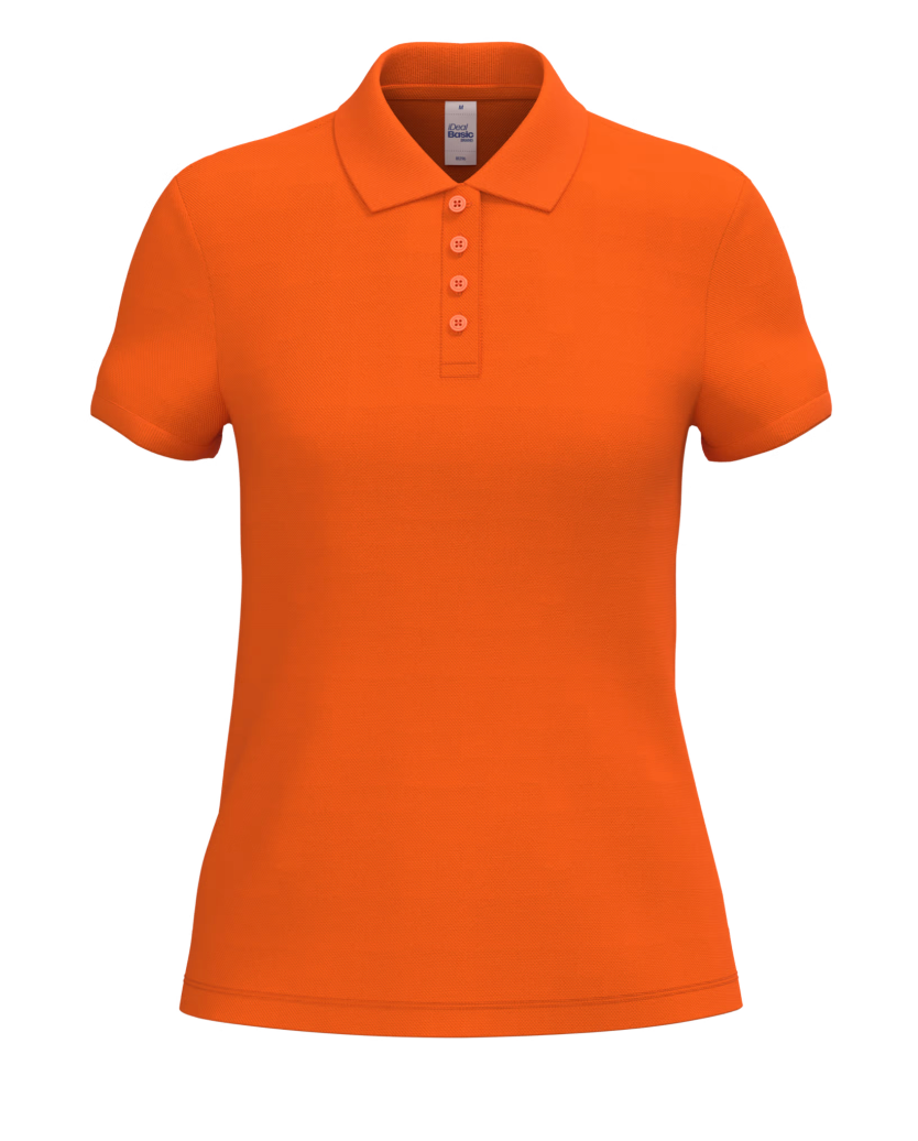 Polo Orange Manches Courtes Femme 100% Coton Piqué IDEAL BASIC BRAND | Tenues Pro