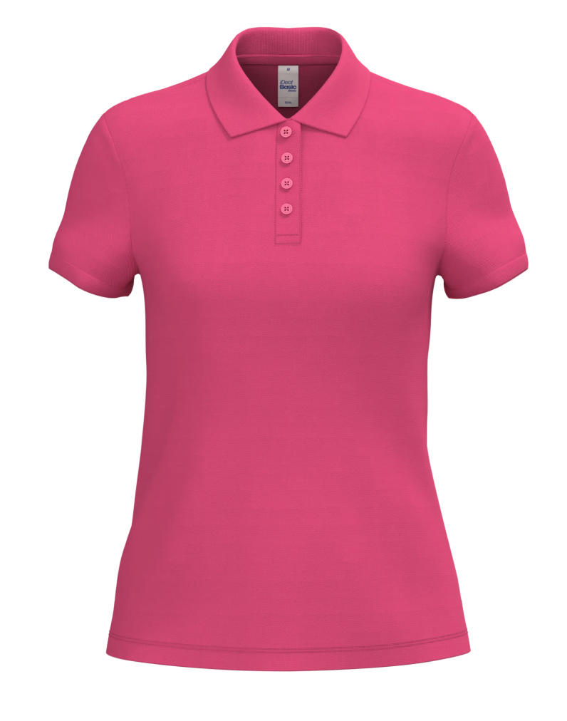 Polo Rose Manches Courtes Femme 100% Coton Piqué IDEAL BASIC BRAND | Tenues Pro