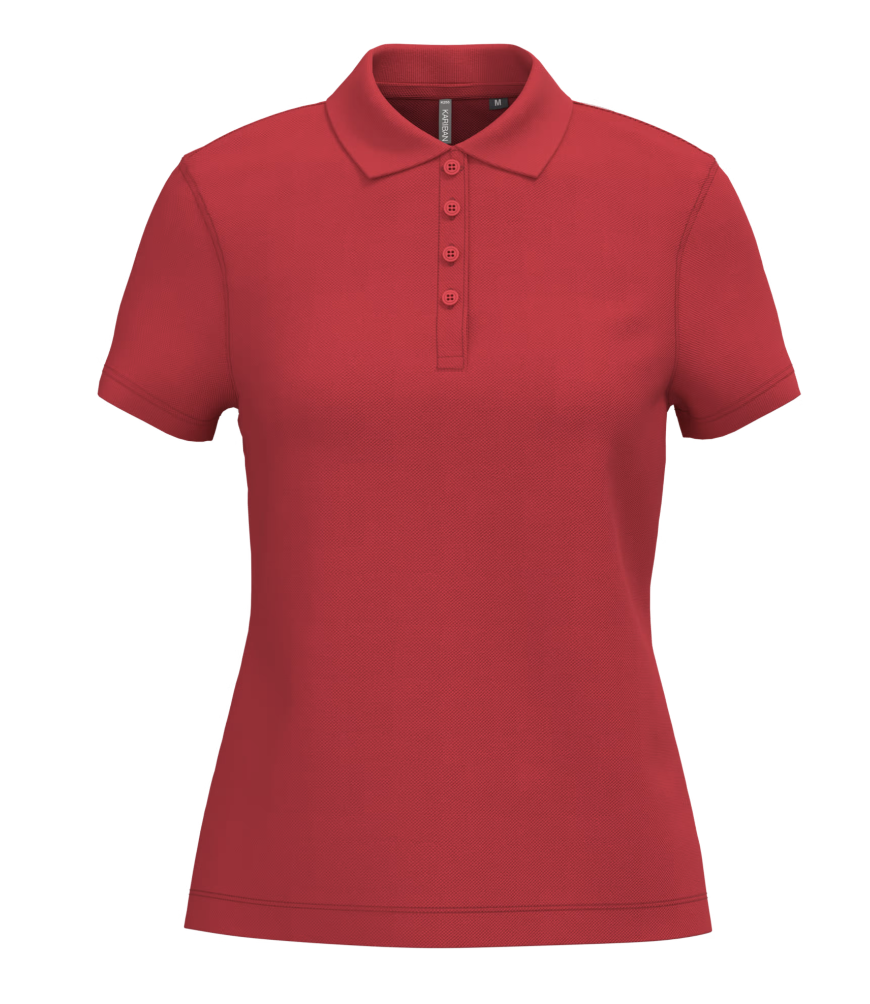 Polo Rouge Manches Courtes Femme 100% Coton KARIBAN | Tenues Pro