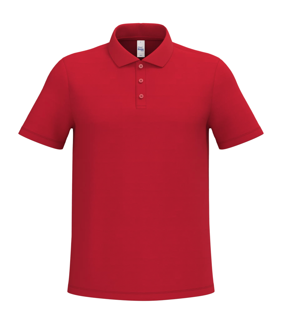 Polo Rouge Manches Courtes Homme 100% Coton Piqué IDEAL BASIC BRAND | Tenues Pro