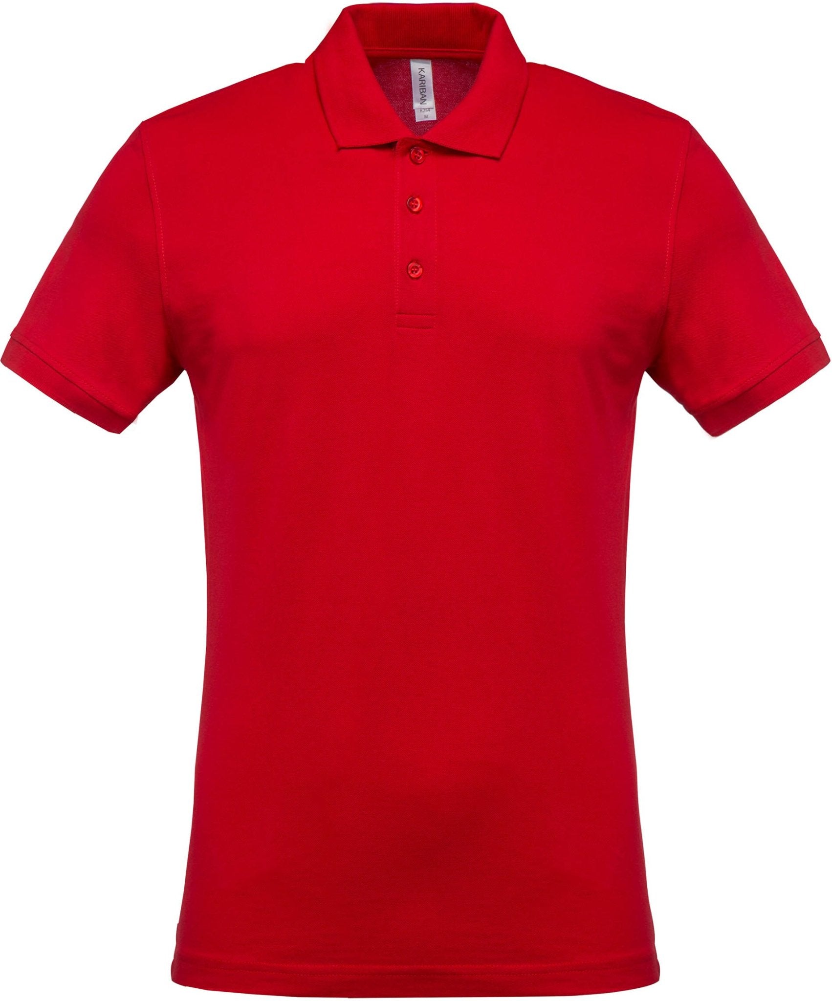 Polo Rouge Manches Courtes Homme 100% Coton Piqué KARIBAN | Tenues Pro