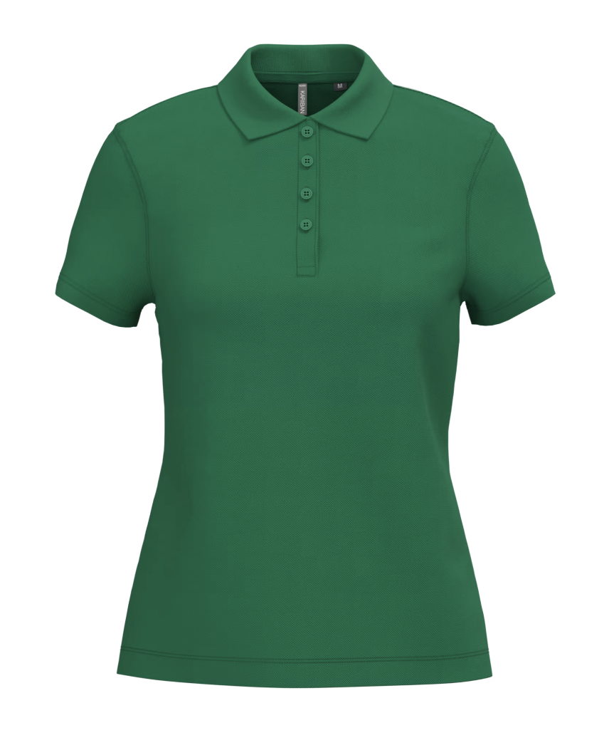Polo Vert Manches Courtes Femme 100% Coton KARIBAN | Tenues Pro