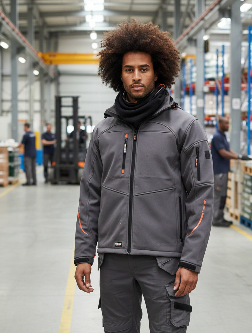 Softshell à Capuche de Travail Homme POSEIDON-HEROCK